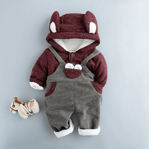 Autumn And Winter Child Suit New Baby Baby Bear Cashmere Trouser Suit Children'S Two Sets Of Children'S Clothing