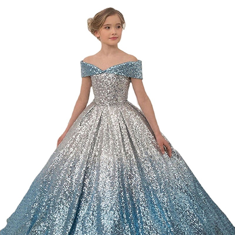 Manufacturer  Story Sequined Ball Gown Custom Infants Floaty Toddlers Tulle Formal Dresses Girls