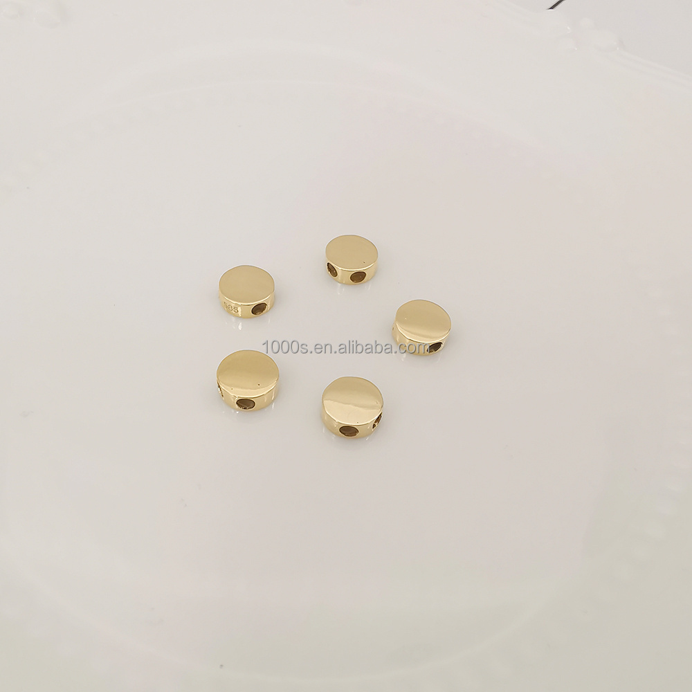 Wholesale 14k Real Gold Adjustment Beads Round Shape Jewelry Accessories DIY Necklace Bracelet Solid Gold Clasp