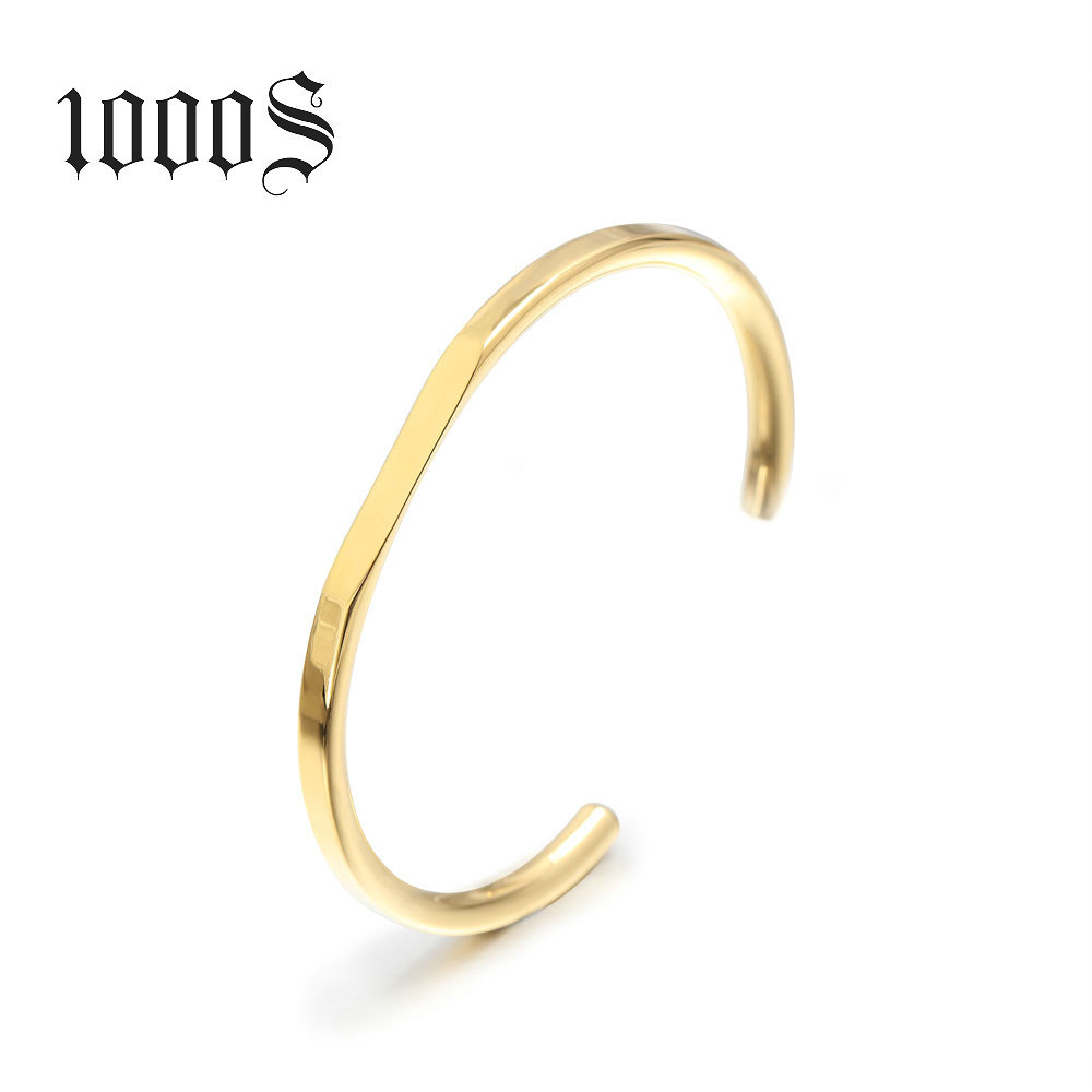 Hot Sale Fashion Classic 316 Stainless Steel Blank Engraved Logo Message Cuff Bracelet Bangle Jewelry