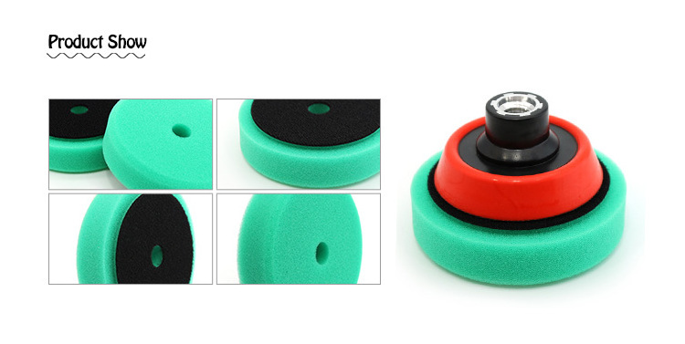 Auto care 3 inch classic foam china car detailing polishing pad green compound buffing sponge pads