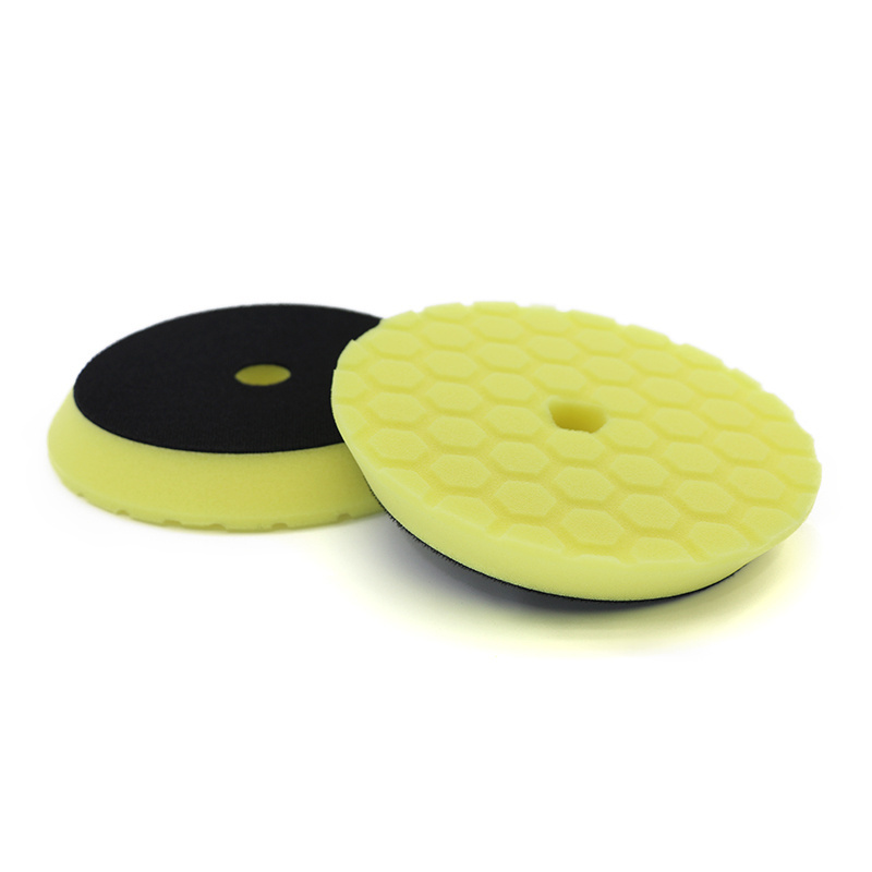 Yellow da foam polishing pads wholesales 6 inch car buffing pad with special hexagon design