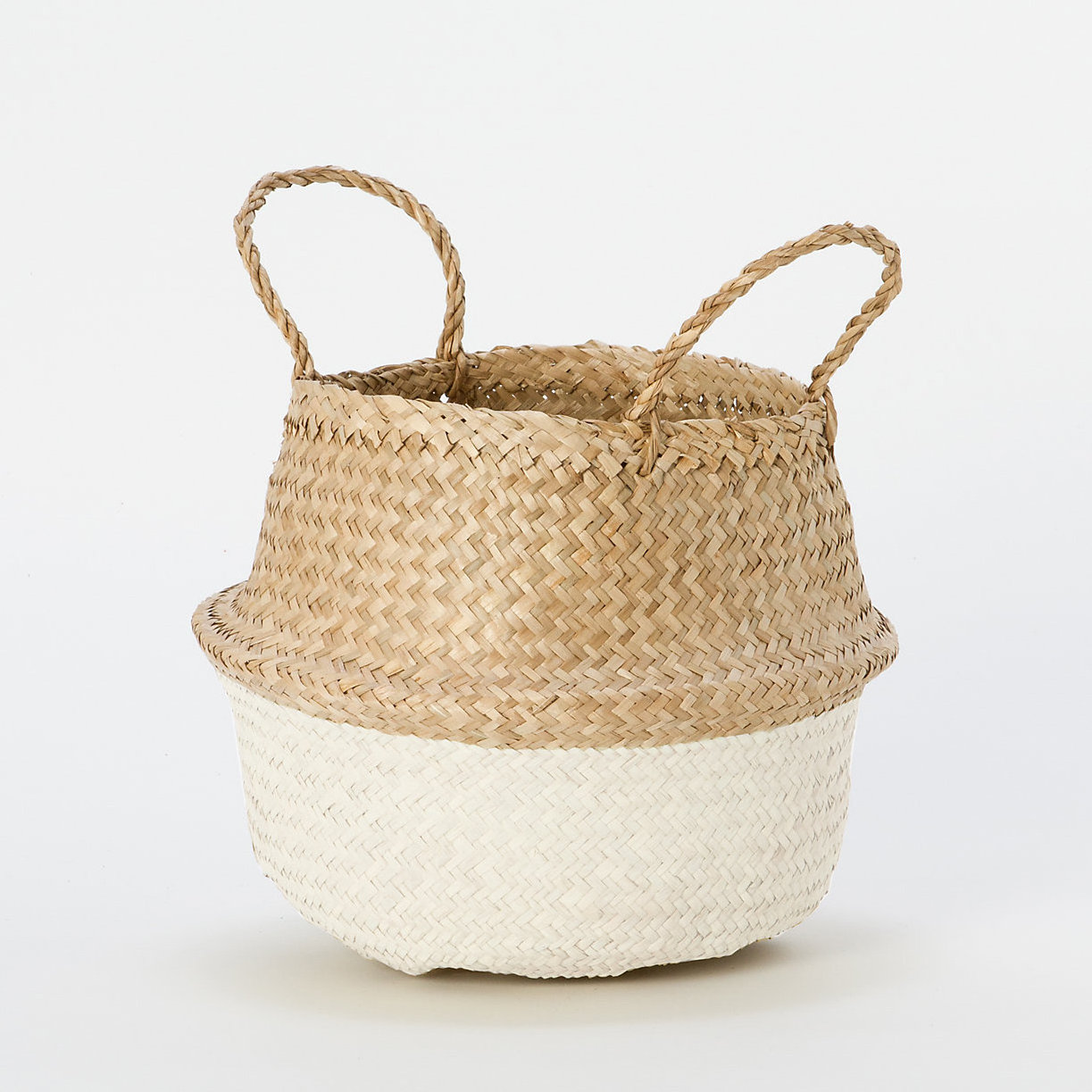 Folding flower belly basket woven belly seagrass storage good price home storage & organization collapsible laundry baskets