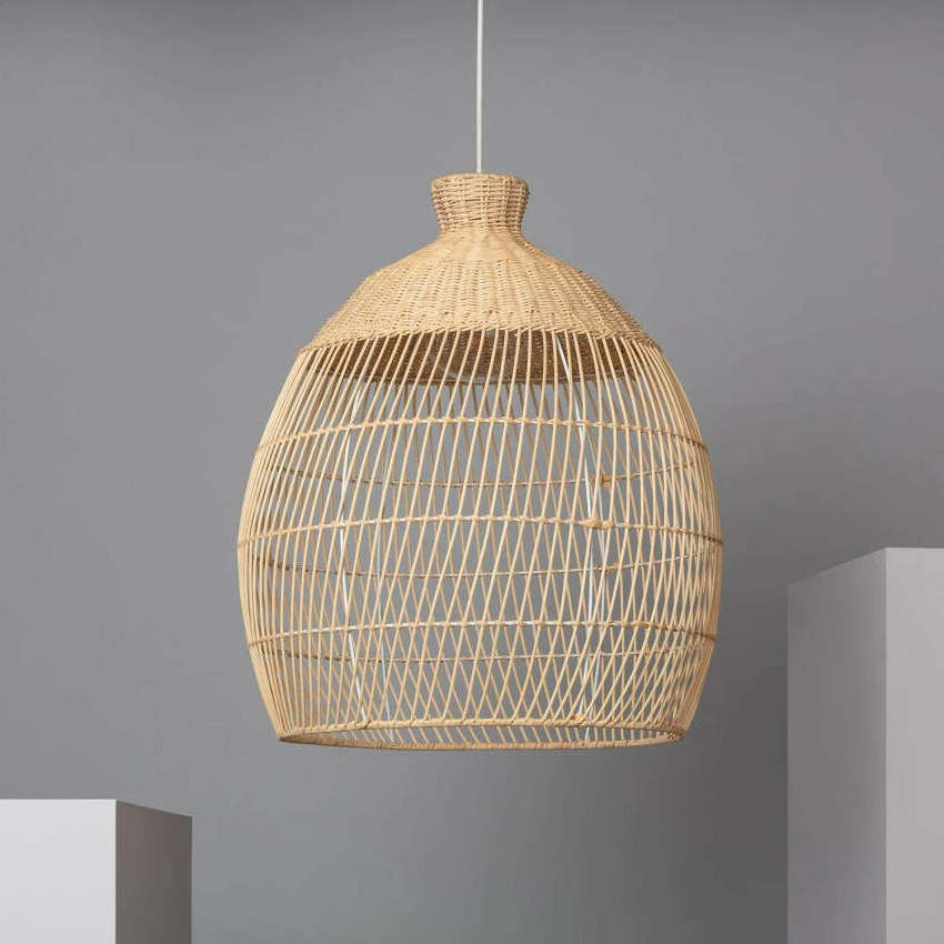 Vietnam Vintage Handmade Woven Wicker Bamboo Pendant Light Rattan  Wooden Lampshade Lamp Shade Cover for Home Living Room Decor