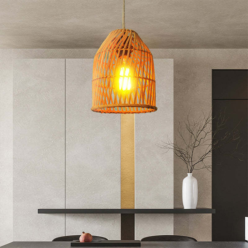 New Arrivals Handmade Wholesale Rattan Woven Ceiling Lampshade Natural Wicker Hanging Pendant Light Vintage Lamp Shades Covers