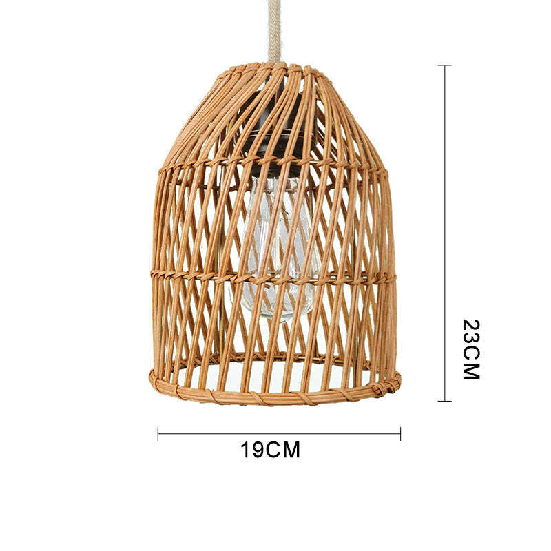 New Arrivals Handmade Wholesale Rattan Woven Ceiling Lampshade Natural Wicker Hanging Pendant Light Vintage Lamp Shades Covers