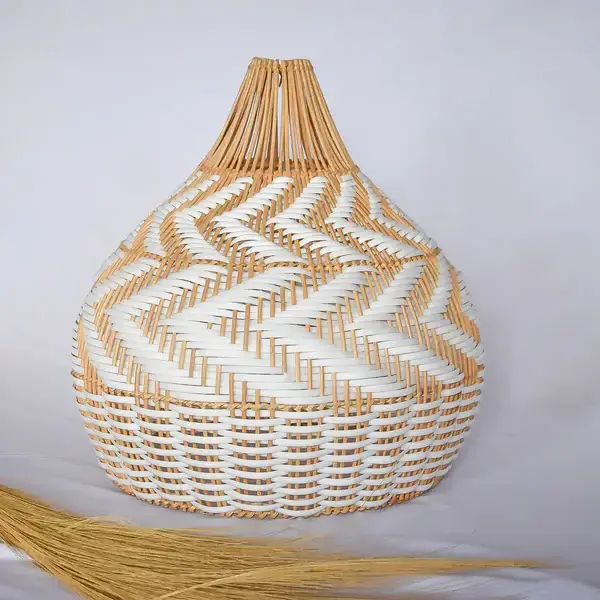 Wholesales handmade rattan lampshade fiber decor home room Light Diffusion Cover Manufacturer pendant wall outside ceiling light