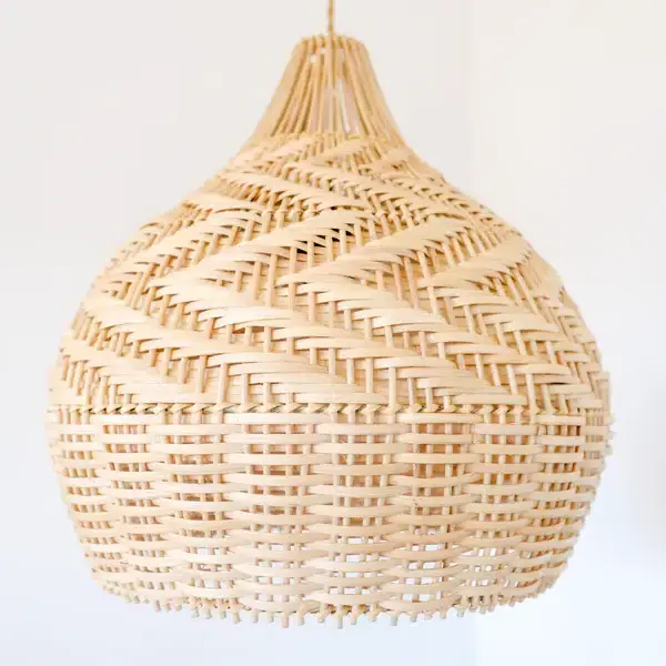 Wholesales handmade rattan lampshade fiber decor home room Light Diffusion Cover Manufacturer pendant wall outside ceiling light