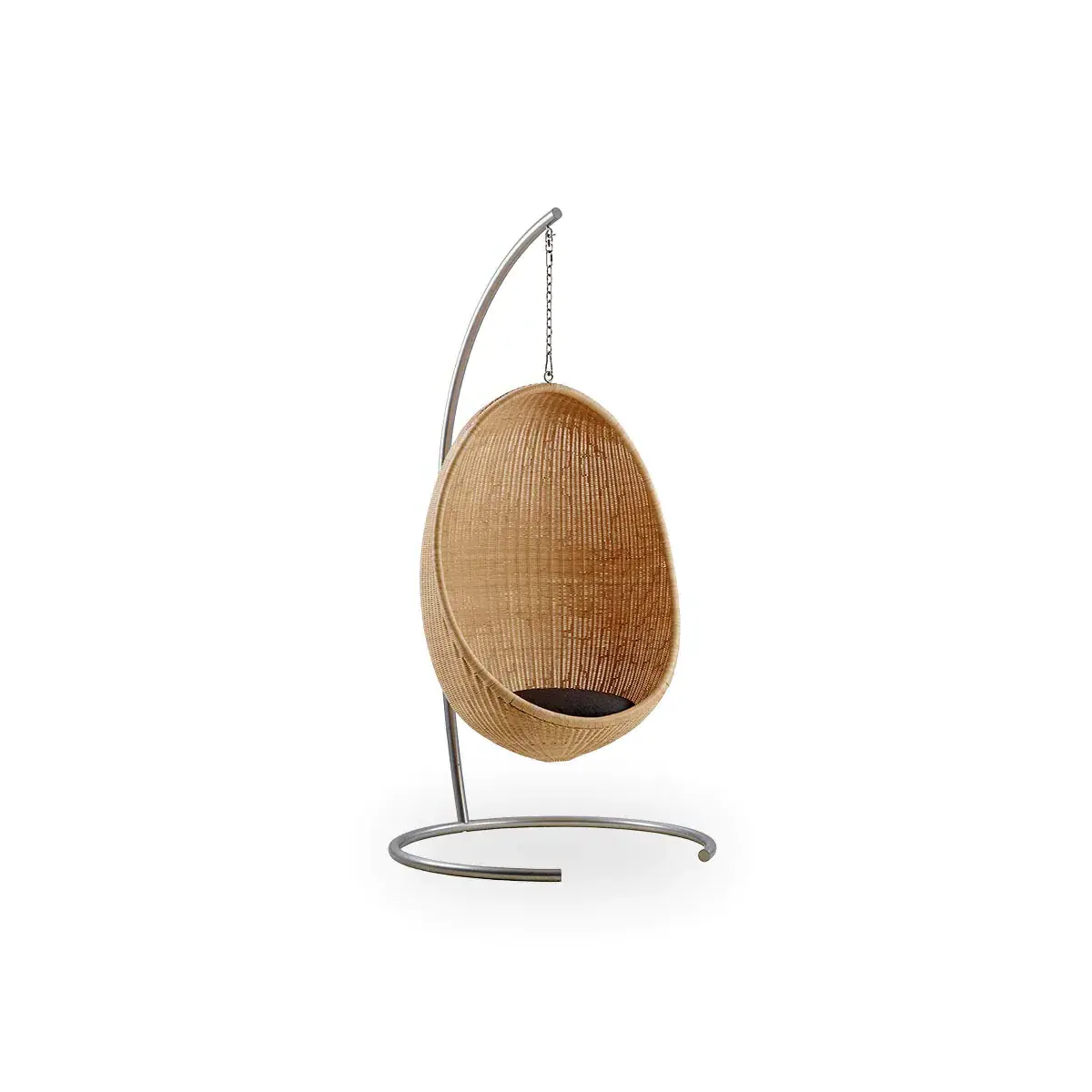 Wholesales natural wicker rattan hanging chairs leisure egg for livingroom outdoor furniture swings patio with metal stand decor