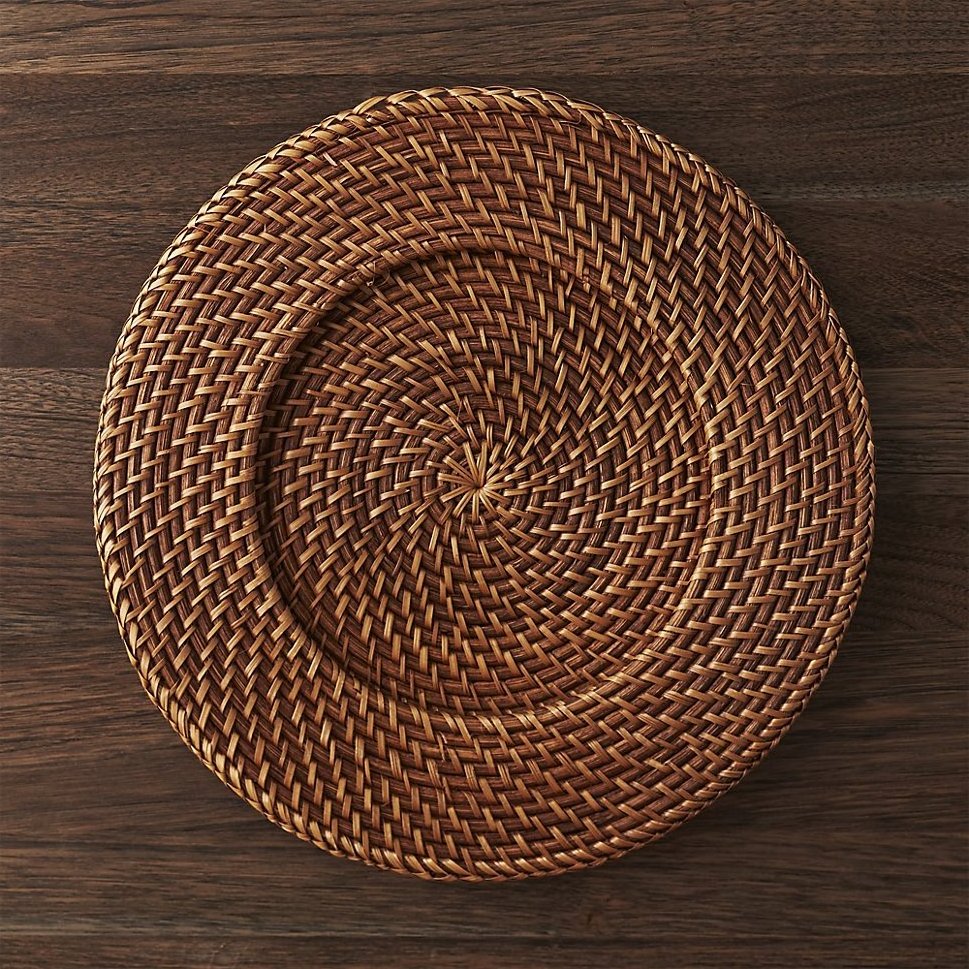 Hot sale rattan charger plate snowflake shaped wedding wicker bamboo placemat handmade wholesale products table decoration