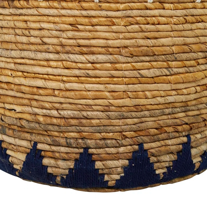 Seagrass Woven Baskets Round Decorative Storage Wicker Clothing Laundry Hamper Wholesale Handicraft New Style Natural Vietnam PE