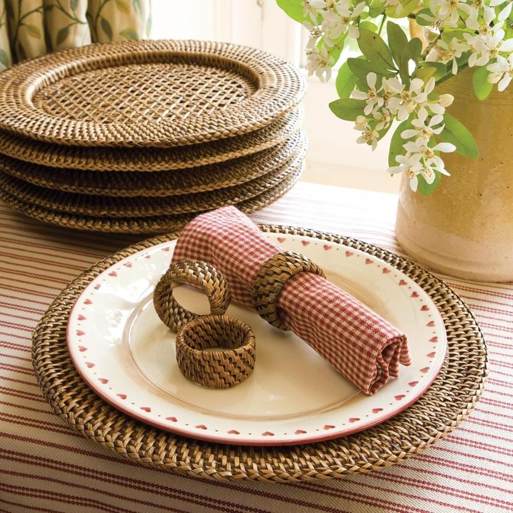 Hot sale rattan charger plate snowflake shaped wedding wicker bamboo placemat handmade wholesale products table decoration