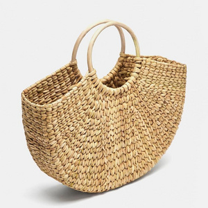 Hot deal 2023 Ladies Handmade Bags Cheap Wholesale Straw Bag High Quality Seagrass Water Hyacinth Natural Material Handbags