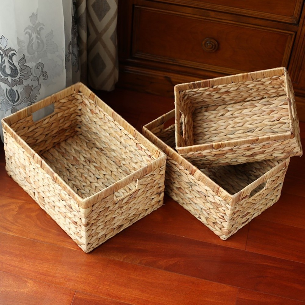 New collection water hyacinth basket home decor picnic basket set buying in large quantity in Viet Nam