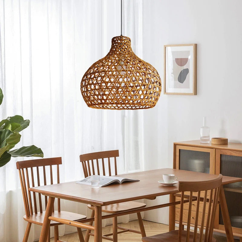 European Elegant Bamboo Rattan Lampshade Wholesale Indoor Lightings Antique Water Hyacinth Lamp Shade Cover for Home Decoration