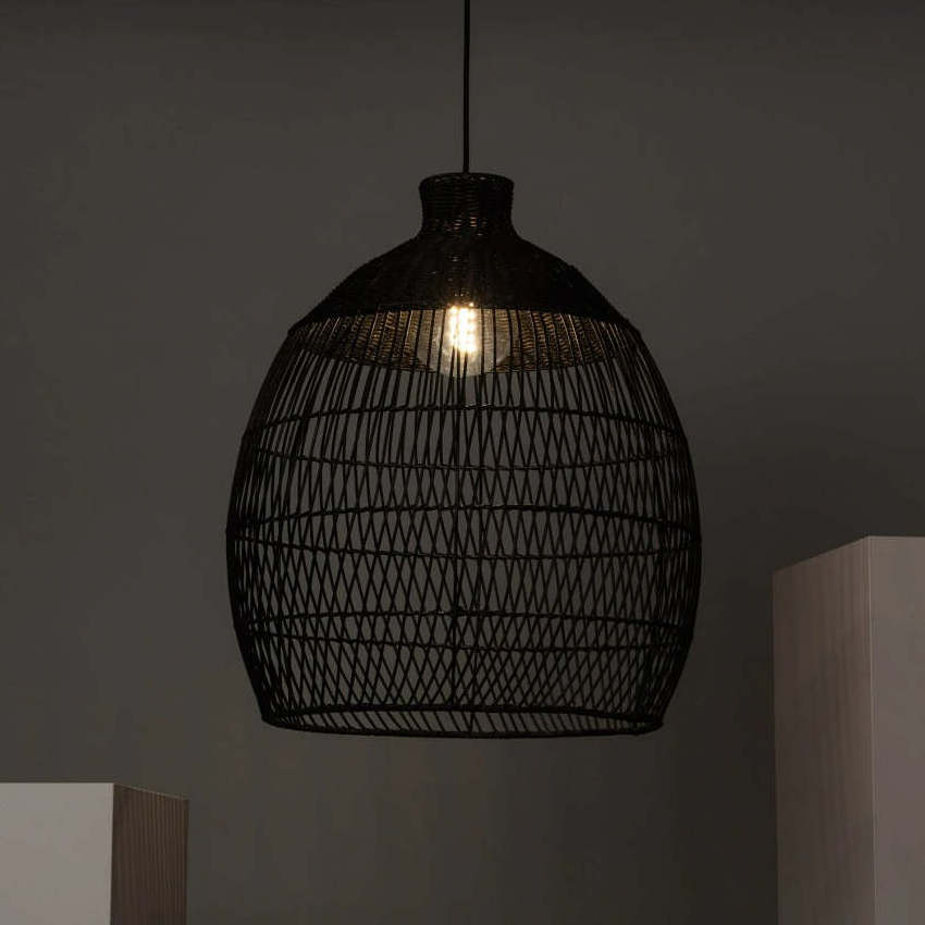 Vietnam Vintage Handmade Woven Wicker Bamboo Pendant Light Rattan  Wooden Lampshade Lamp Shade Cover for Home Living Room Decor