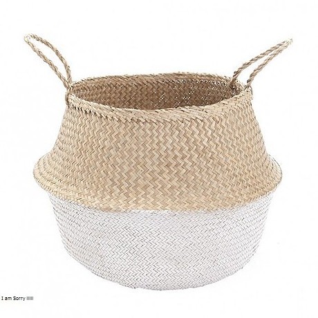 Folding flower belly basket woven belly seagrass storage good price home storage & organization collapsible laundry baskets