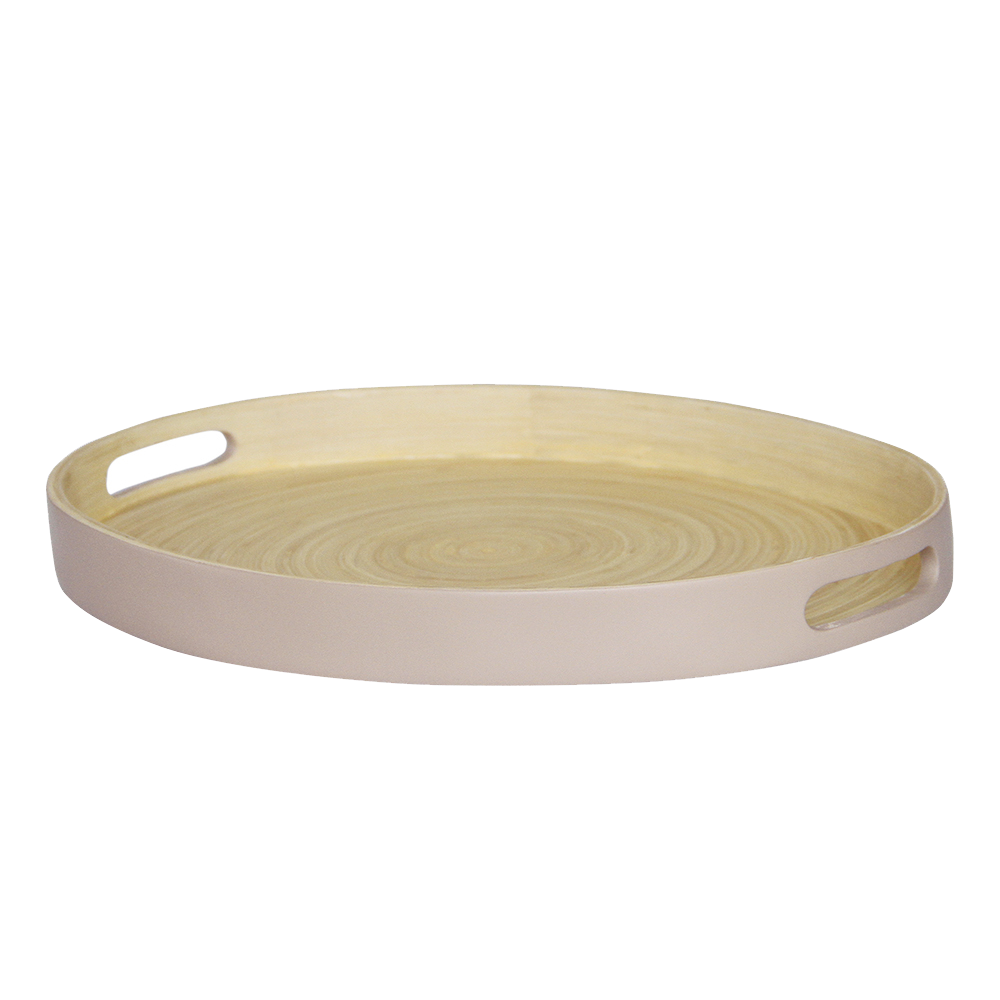 2023 Customized Acrylic  round bamboo tray decorative cutlery bamboo tray with handle GUA Size Place Model Ysk Yousk