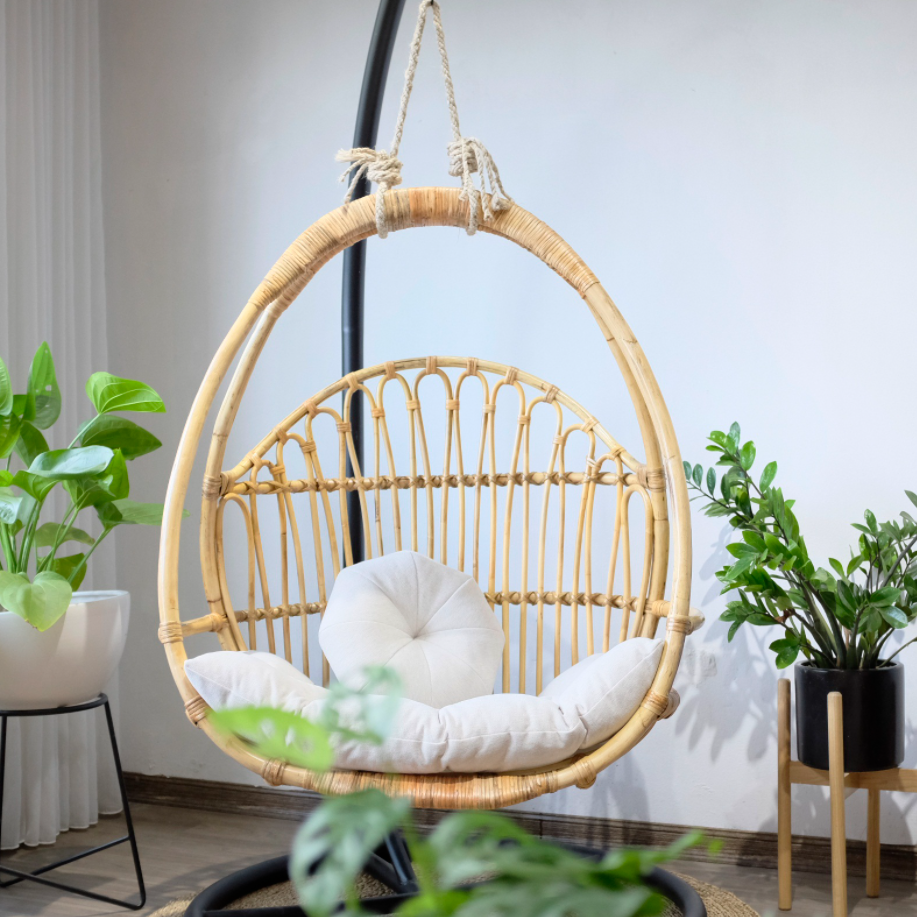 Eco-friendly unique rattan hanging chair woven swing hanging chair rattan for decoration