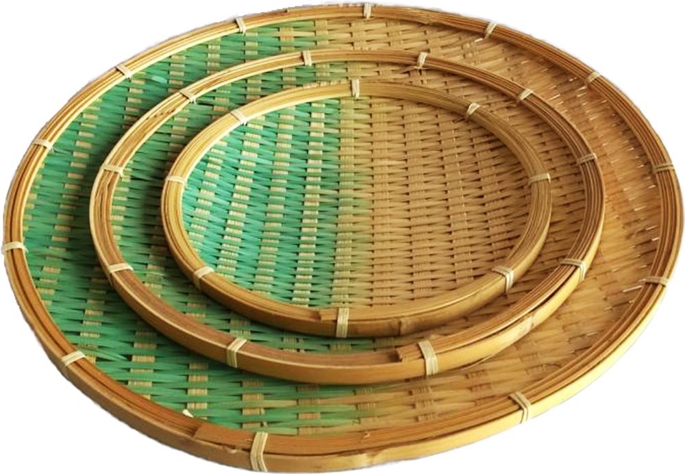 2023 Customized Acrylic  round bamboo tray decorative cutlery bamboo tray with handle GUA Size Place Model Ysk Yousk