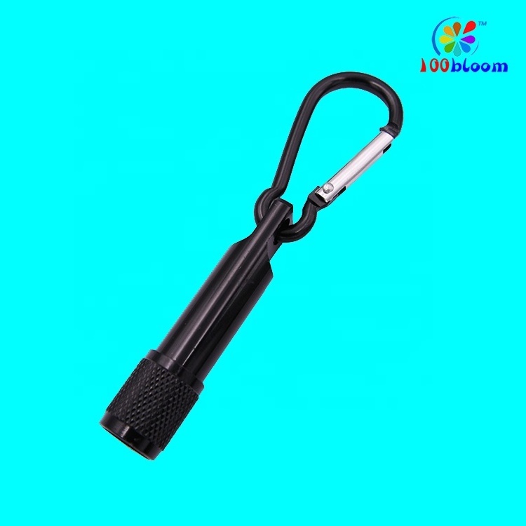 Factory wholesale promotional aluminum mini led carabiner keychain torch light