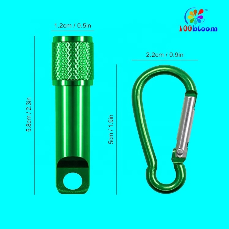 Factory wholesale promotional aluminum mini led carabiner keychain torch light