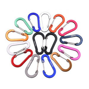 Factory wholesale 5 cm promotional aluminum carabiner keychain wire gate carabiner hook