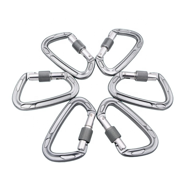 China outer sport products supplier wholesale 4 inch aluminum 7075 climbing carabiner hook lock carabiner