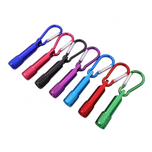 Factory wholesale promotional aluminum mini led carabiner keychain torch light