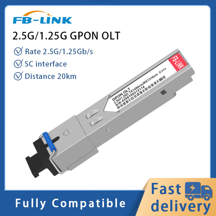 2.5G/1.25G GPON OLT SFP PON Module C+++ single mode 1490nm/1310nm more than 7dbm 20KM  SFP transceiver