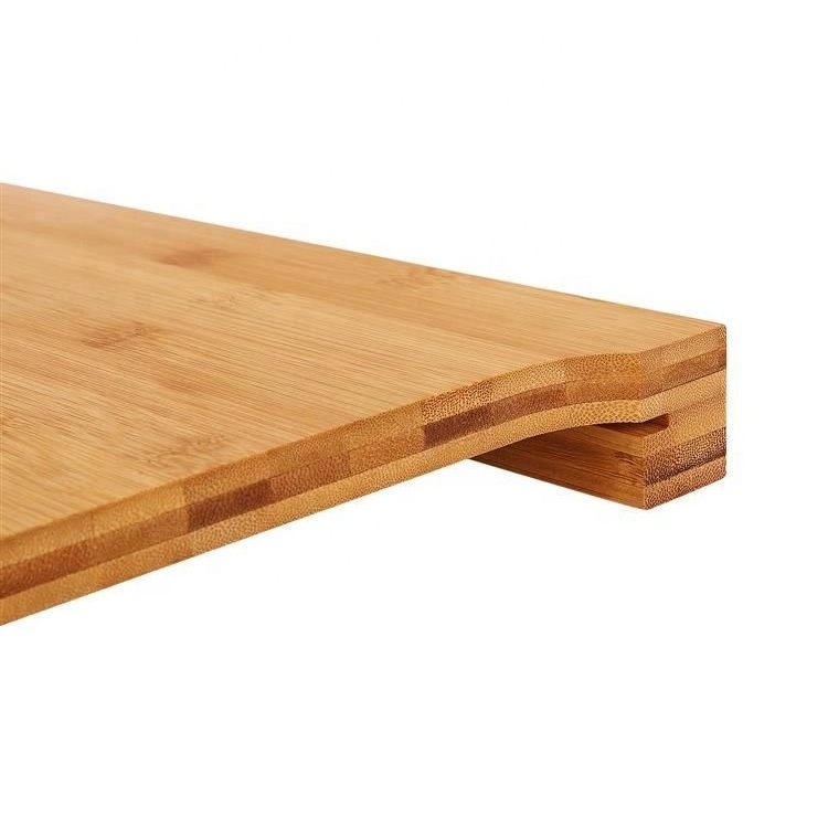 Bamboo Wood Chopping Board with Sliding Chopping Blocks and Cutting Board with Food Stainless Steel Storage Drawers