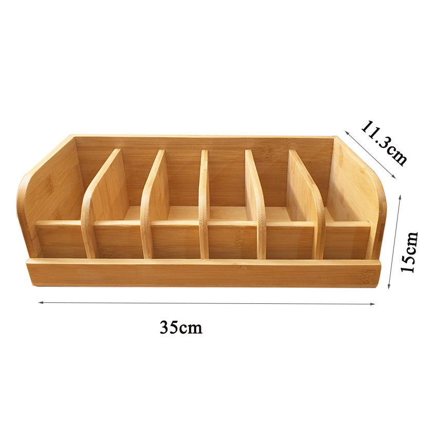 Bamboo Belt Organizer, 6 or 8 Compartments Belt Storage Holder for Closet and Drawer