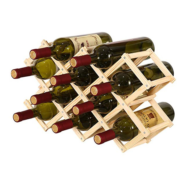 Countertop Bamboo Wooden Wine Racks, Wine Rack Wood, Wine Display Rack Shelf