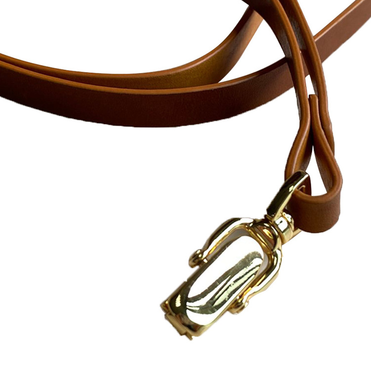 24K-Gold Hardware Parts Genuine Leather Lanyard