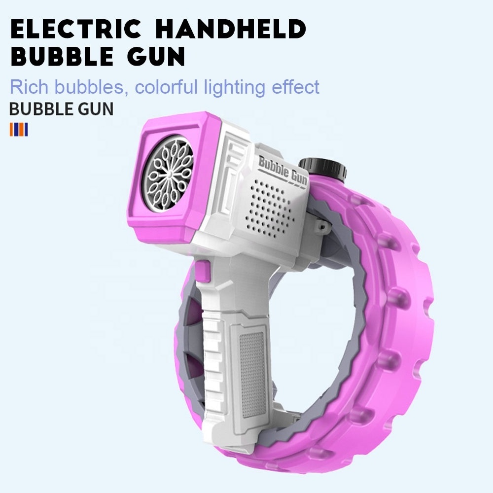 New Arrival Outdoor Summer Toys high-capacity Battery Operated Bubble  shooter Gun with lights