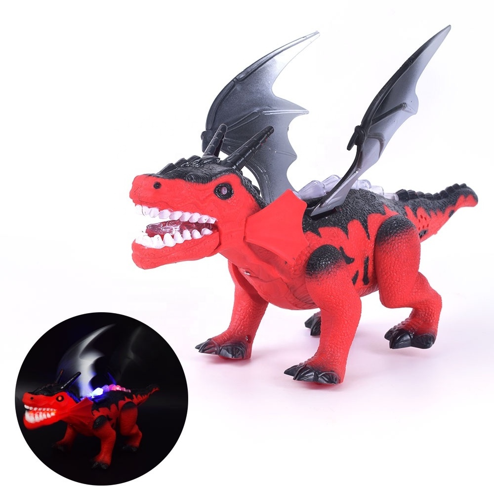 Fiery dragon Model Electric Dinosaurs Waving wings With sound And Lights walking dino toys