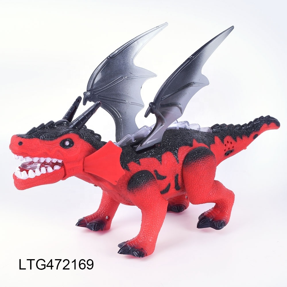 Fiery dragon Model Electric Dinosaurs Waving wings With sound And Lights walking dino toys