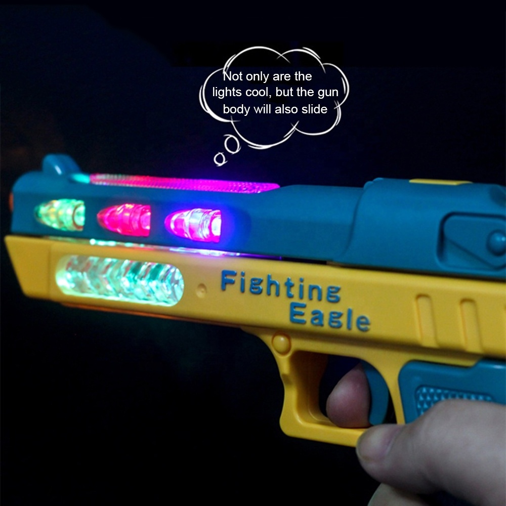 New product Flash Vibration Toy Gun Simulation sound Light Children's Toy Gun plastic Electric Pistol