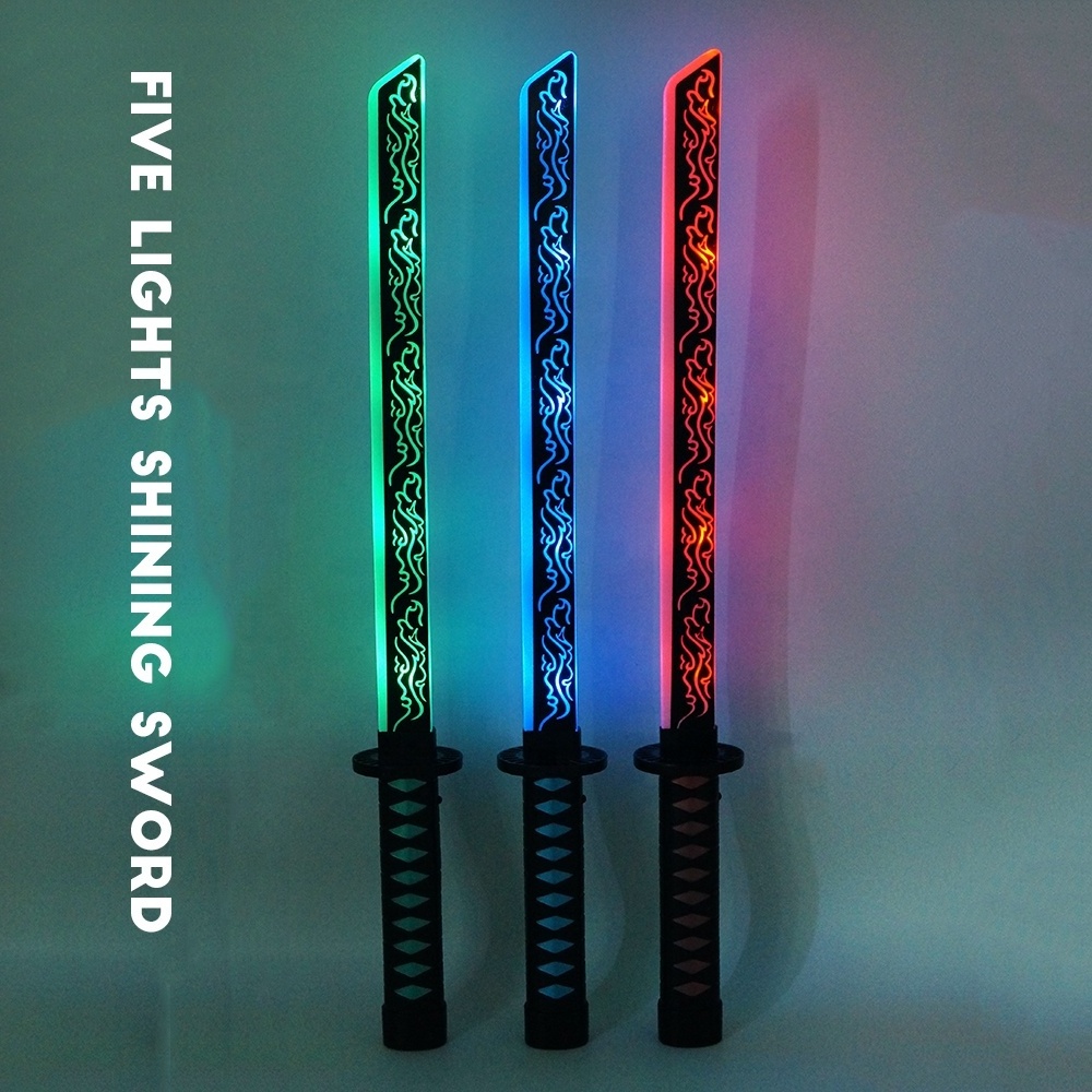 Plastic Led Katana Light-saber Flashing Ninja Realistic toy samurai swords