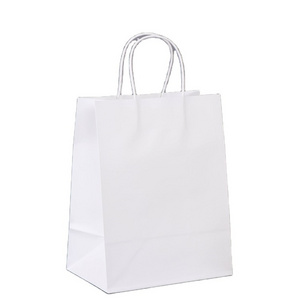 Custom High Quality Machines Making Brown Paper Bag Wholesale Fast Food Packing White Kraft Paper Bag With Handle