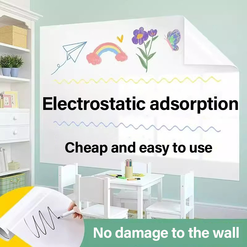 Electrostatic Whiteboard Wall Stickers Magnetic Adsorption Blackboard Stickers Graffiti Drawing Writing Board Children Erasing