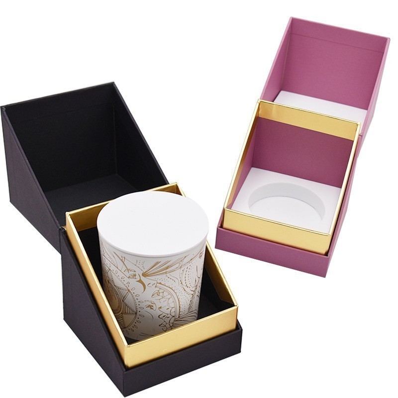 Customized Luxury Cardboard Candle Box round Rigid Paper Tube with Foil Matte Finish UV Protection for Gift Package Embossing