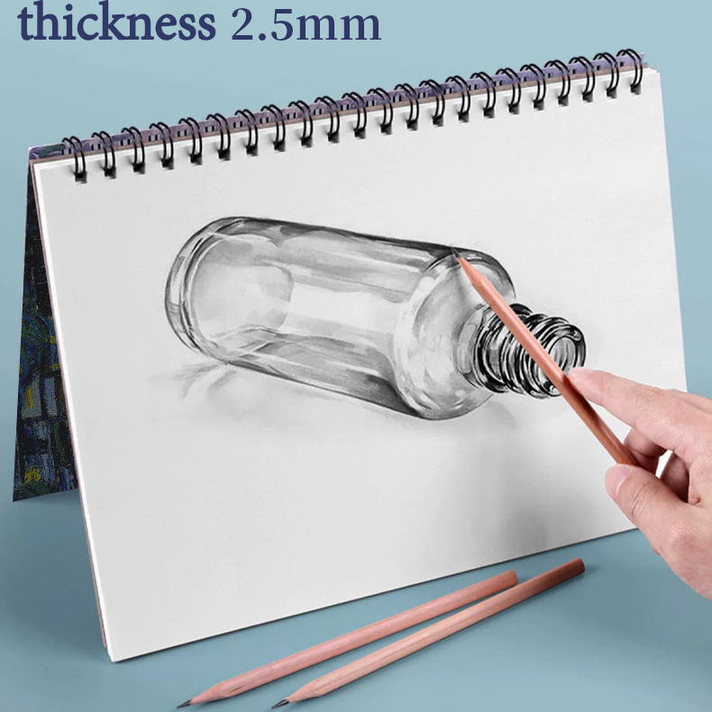 A4 8K Sketch Book Side Spiral Bound Sketch Pad Art Sketchbook Artistic Drawing Painting Writing Paper for Kids Adults Beginners