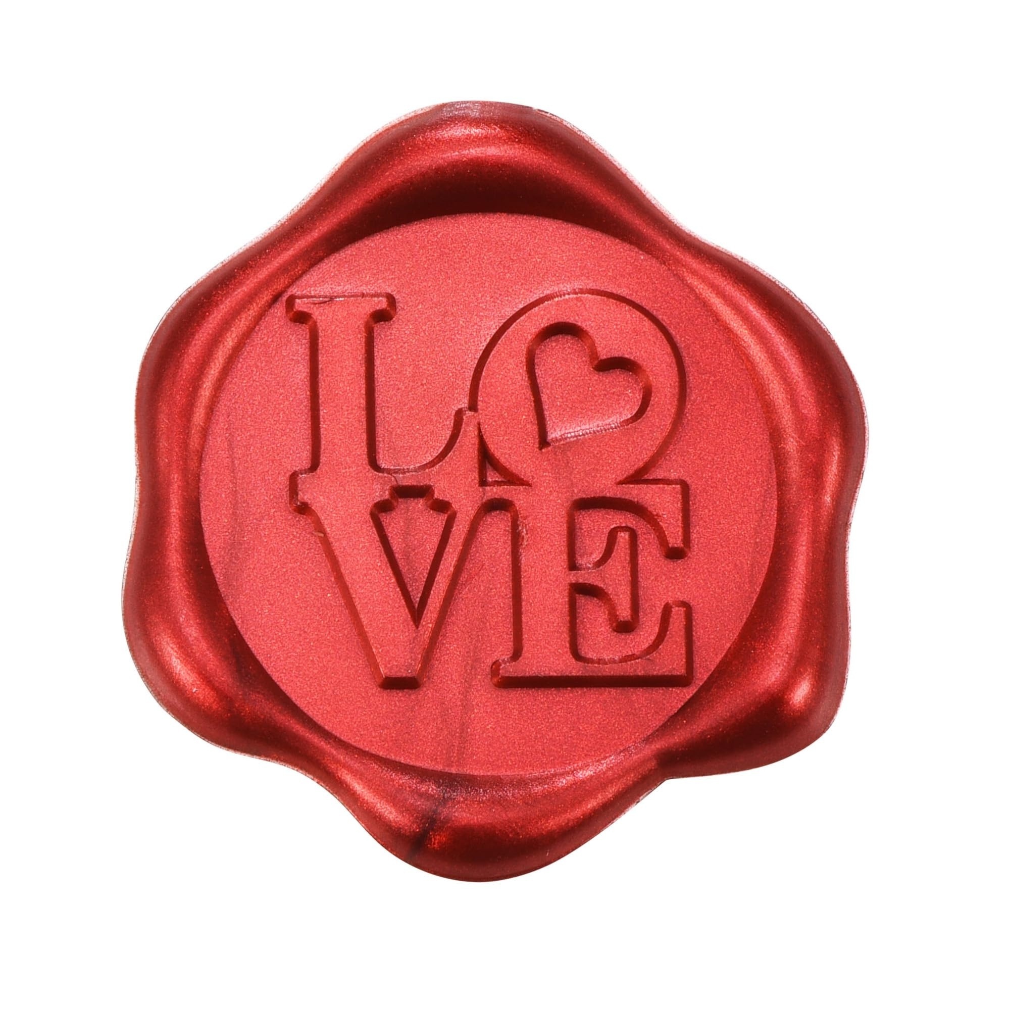 Handmade Decoration 3D Wax Seal Sticker LOVE Pink Red Wax Samp Stickers