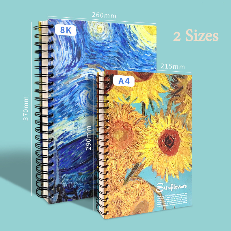 A4 8K Sketch Book Side Spiral Bound Sketch Pad Art Sketchbook Artistic Drawing Painting Writing Paper for Kids Adults Beginners