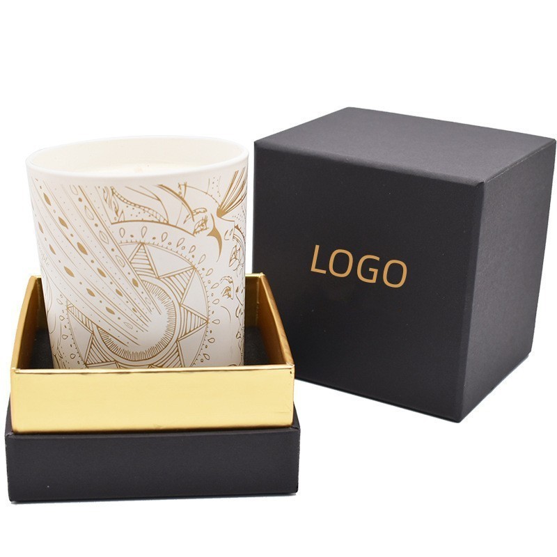 Customized Luxury Cardboard Candle Box round Rigid Paper Tube with Foil Matte Finish UV Protection for Gift Package Embossing