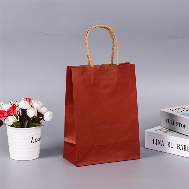 Custom High Quality Machines Making Brown Paper Bag Wholesale Fast Food Packing White Kraft Paper Bag With Handle