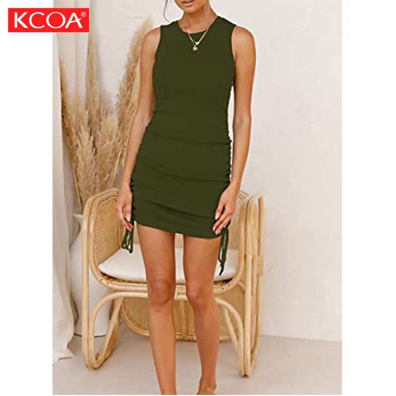 High Quality Tight Fitting Drawstring Sheath Dress Womens Mini Club Prom Dresses