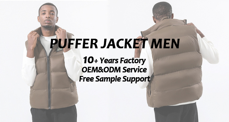 Men'S Thickened Soft Vest Outdoor Warm Stand Collar Zipper Pocket Winter Jacket Custom Logo Men'S Puffer Vest