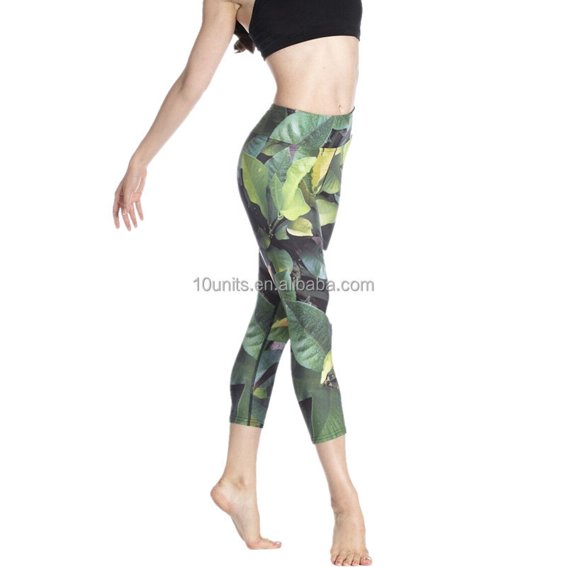 Custom made lycra 3/4 capri gym jogging pants compression tights crop leggings